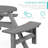  6-Person Circular Outdoor Wooden Picnic Table W/ 3 Built-In Benches, 500Lb Capacity - Gray-1688980867