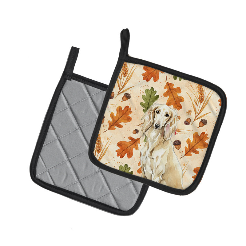 Paire de porte-casseroles à motif crème Saluki Heirloom Fall