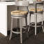 Tabouret 31 "à hauteur de bar en bois avec siège en ruppie naturelle, 1 pièce-1634684666-1634684664
