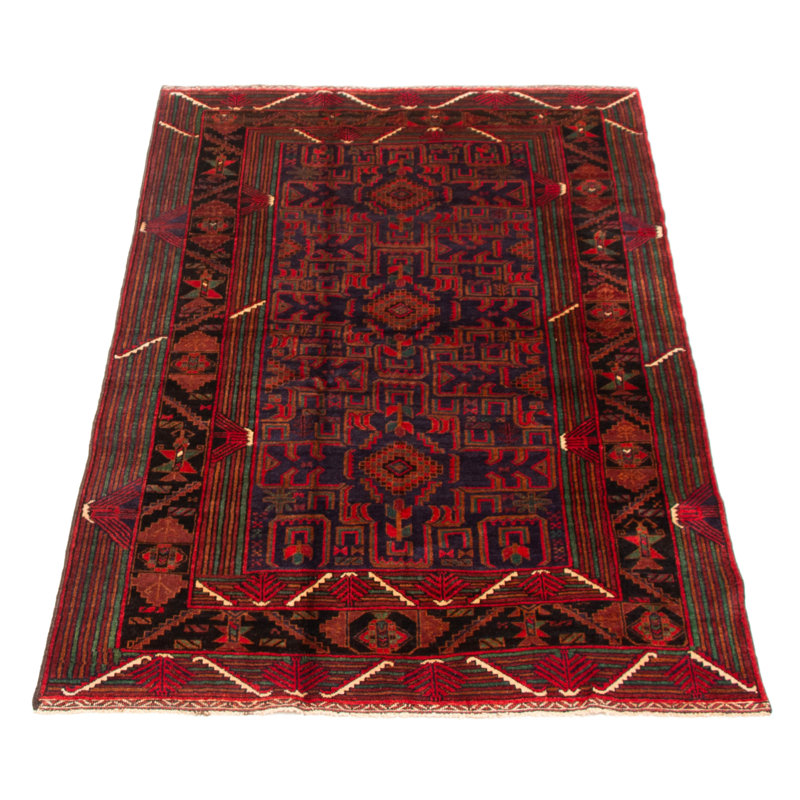 Tapis rectangulaire en laine New Age de conception unique 3 pi 10 po x 6 pi 5 po marine foncé