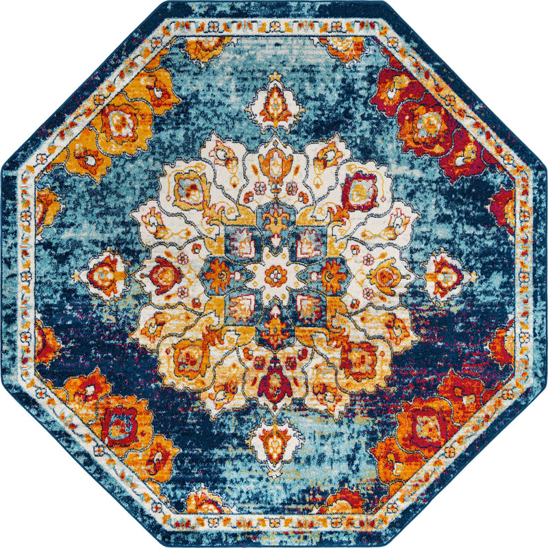 Troayurgh Oriental Indoor Rug, Octagon 7'10" x 7'10"