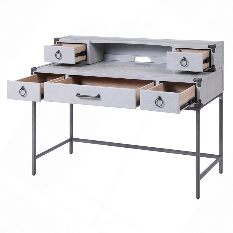 Bureau, bureau d'écriture gris et gris acier