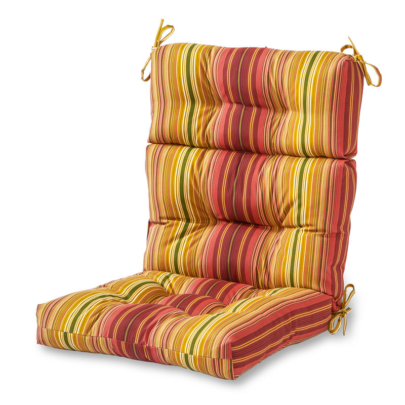 Lester Outdoor High Back Chair Cushion, Kinnabari Stripe, 2