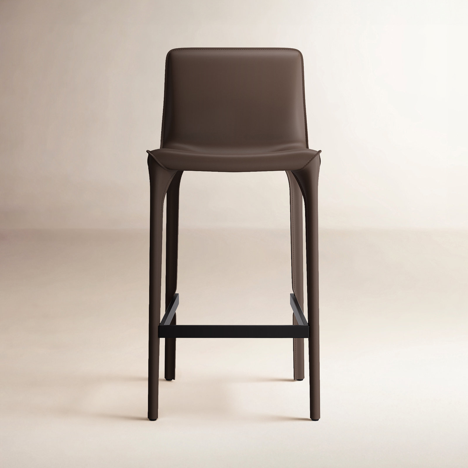 Vannes Vegan Leather Barstool, Coffee, 4