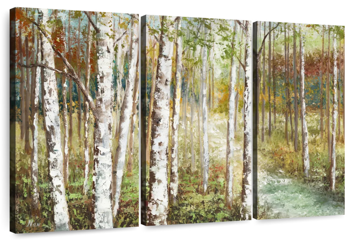 Millwood Pines Alvord Warm Spice Birch Path | Wayfair