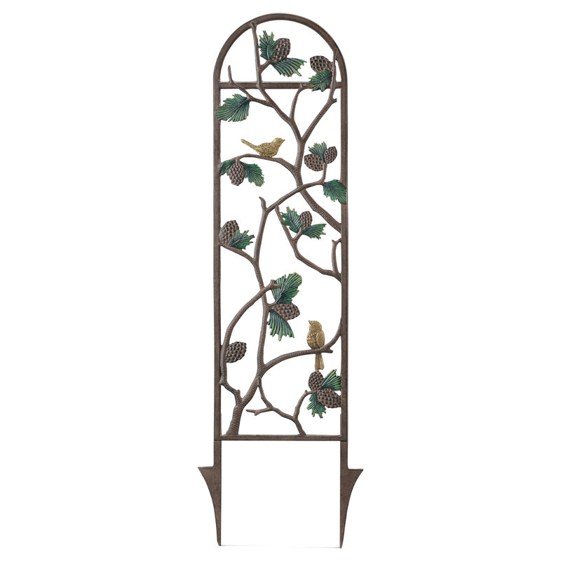 Oiseau et treillis pomme de pin
