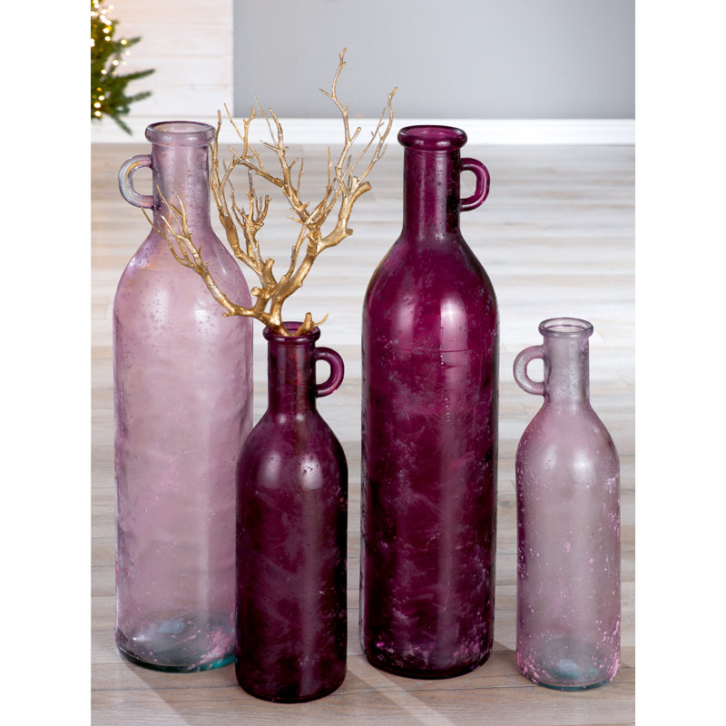 Strachan Glass Floor Vase, 75cm H x 18cm W x 18cm D, Purple