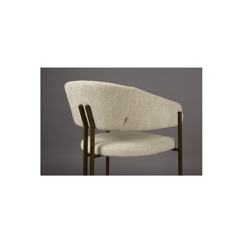 Dining Chair Upholstered Arm Chair, Beige