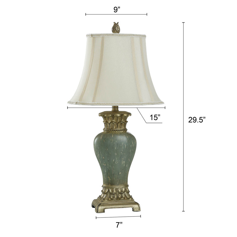 Fullilove 30" Table Lamp, Aged Sage, Off-White