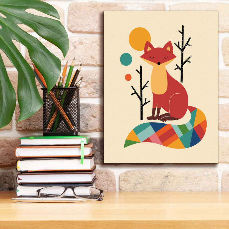 «Rainbow Fox» par Andy Westface, H 16 po x l 12 po x P 0,75 po