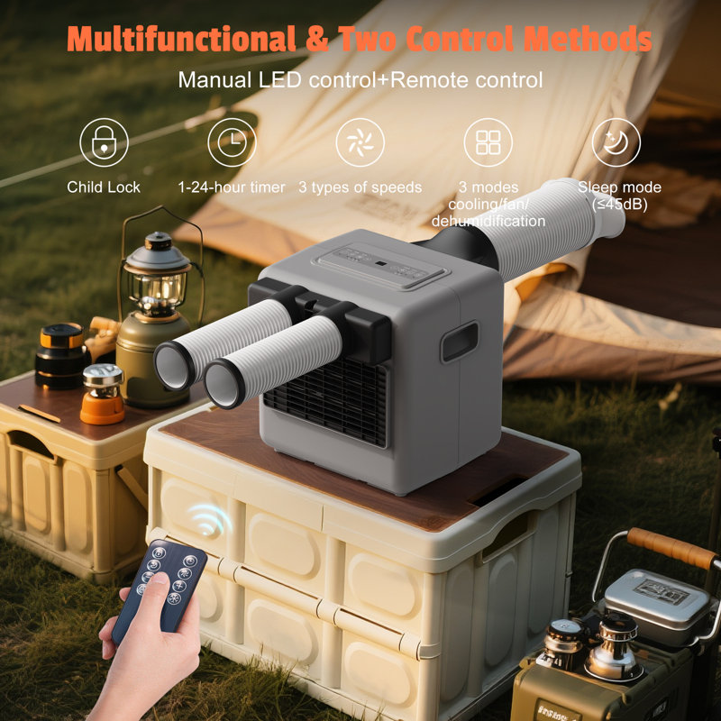 Karinear Tent Air Conditioner Portable Air Conditioner 3300BTU Air Conditioner Camping Tent Gray Outdoor Event 