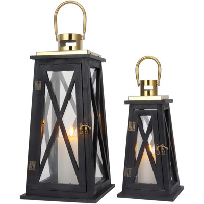 Ensemble de 2 porte-bougies décoratifs en métal