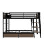 Lit superposé simple en métal avec tablettes de rangement et ports USB, noir-121067041