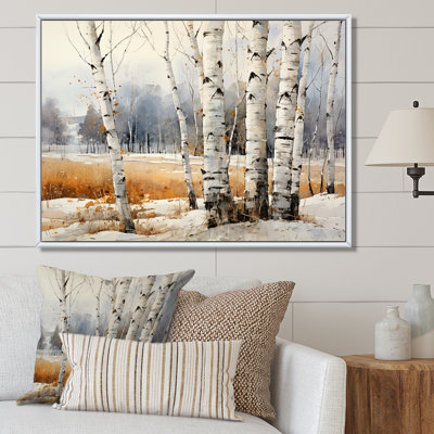 Beauté de bouleau beige et gris II sur toile