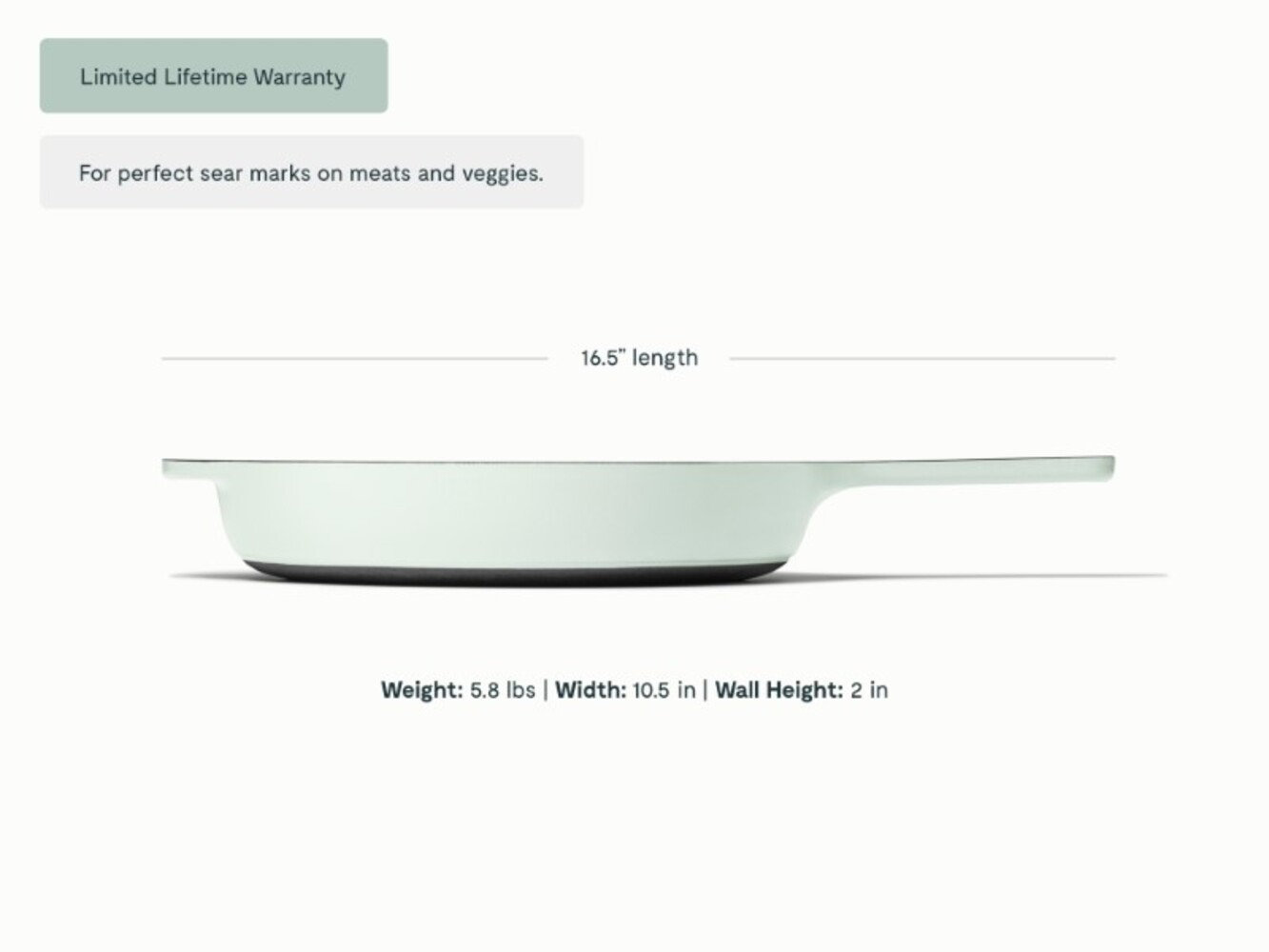 Caraway 11" Enameled Cast Iron Skillet, Light MIst
