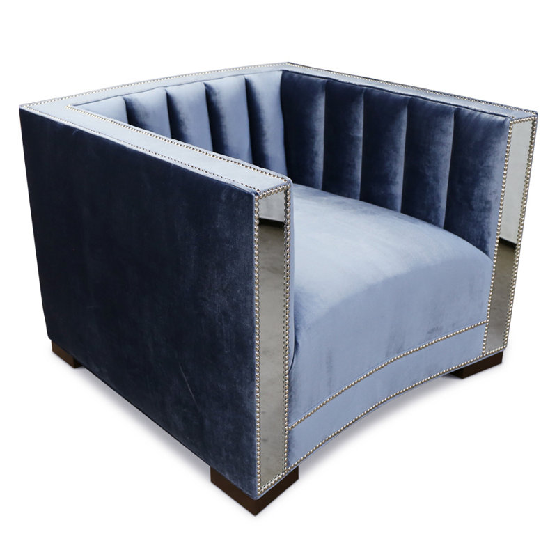 Club Chair, Indigo Velvet