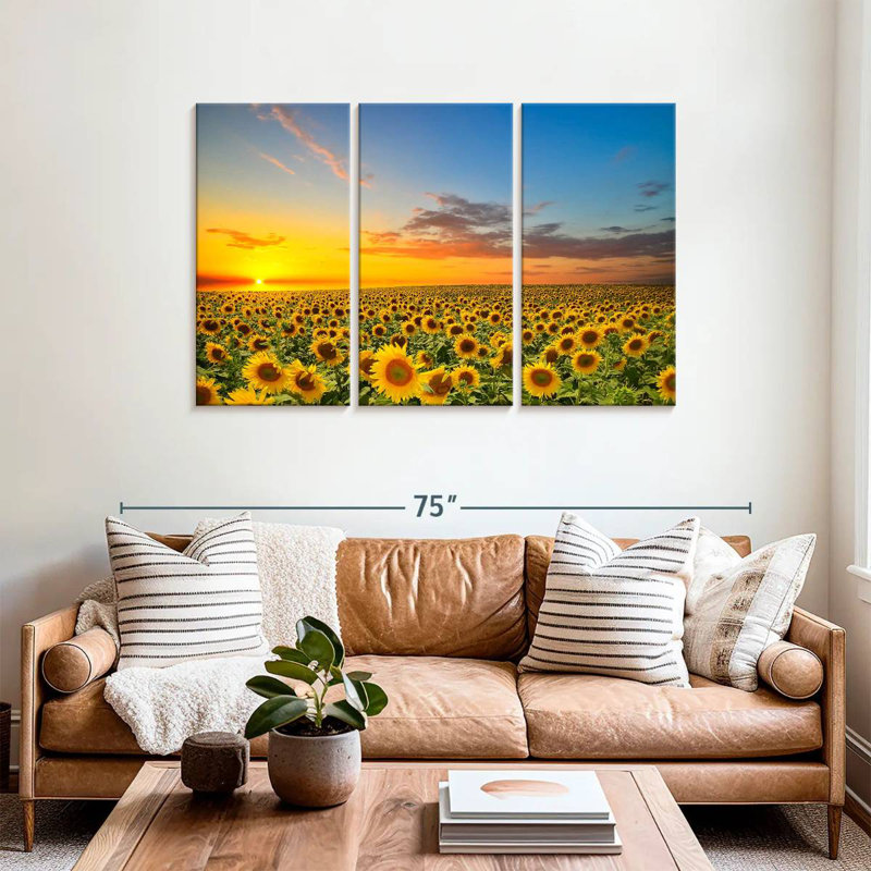 Crépuscule champ de tournesol Alvord, H 36 po x l 57 po