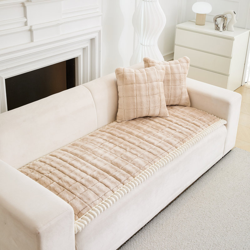 Thickened Milk Velvet Sofa Cover, Non-Slip Washable Couch Slipcover Pad For Loveseat, 3-Seater,L-Shaped Sofa