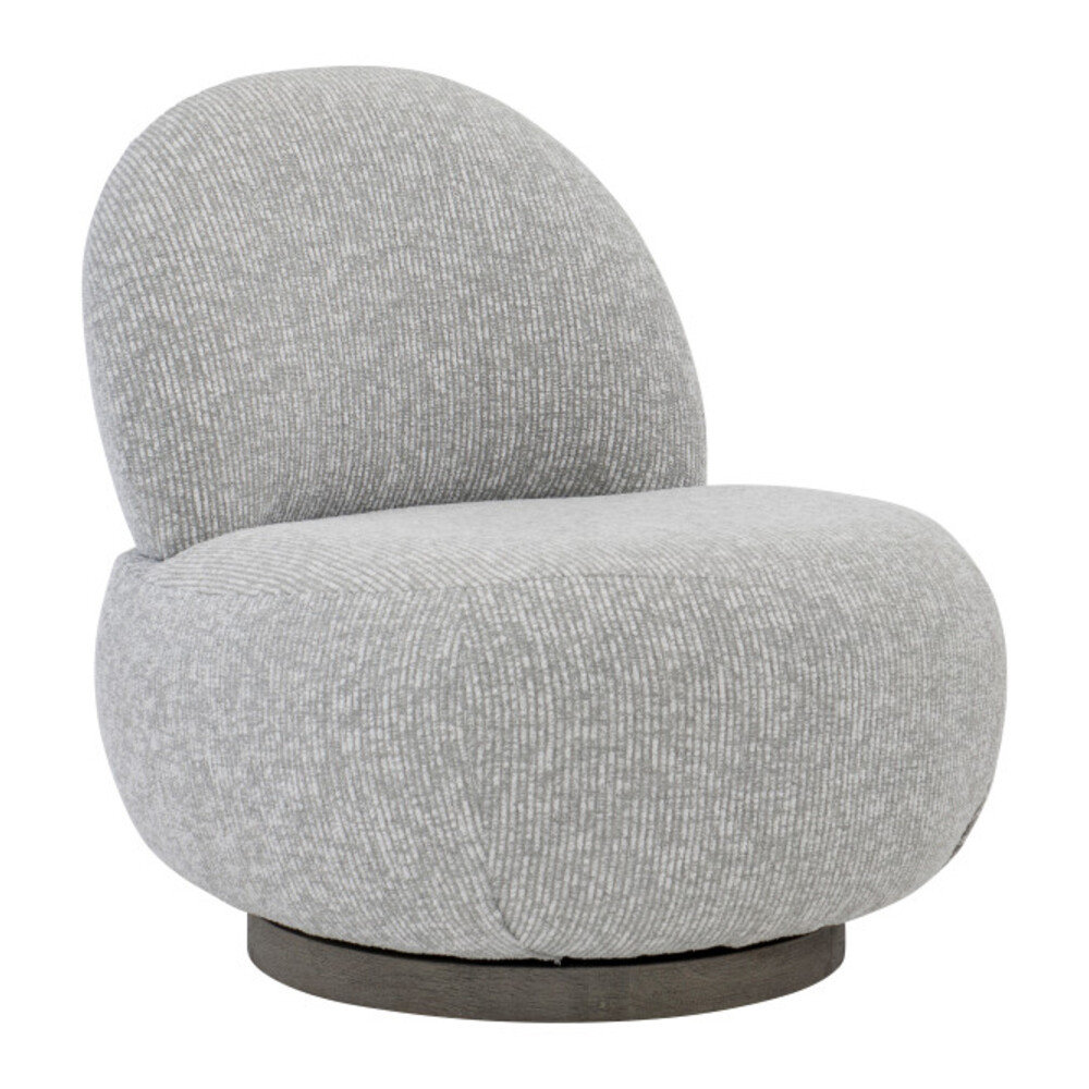 Caicos Swivel Patio Chair with Cushions, Lt Grey Chenille Woven Stripe 6023-010