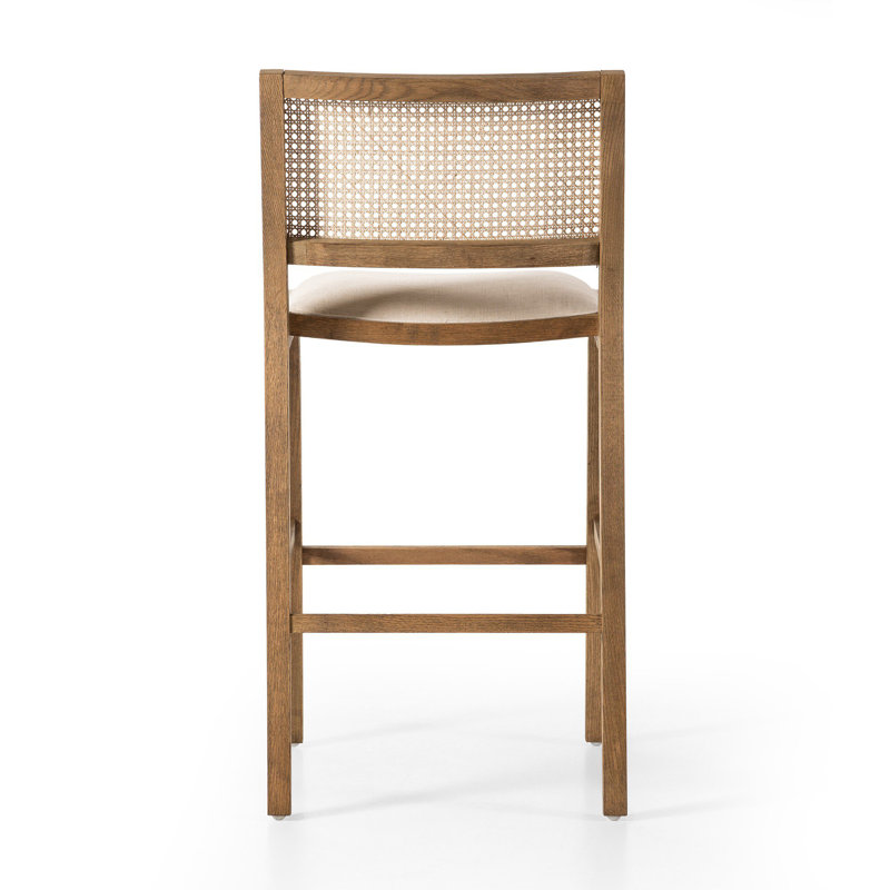 Caswell 27" Counter Stool, Bar Stool (31” Seat Height), White Polyester Blend