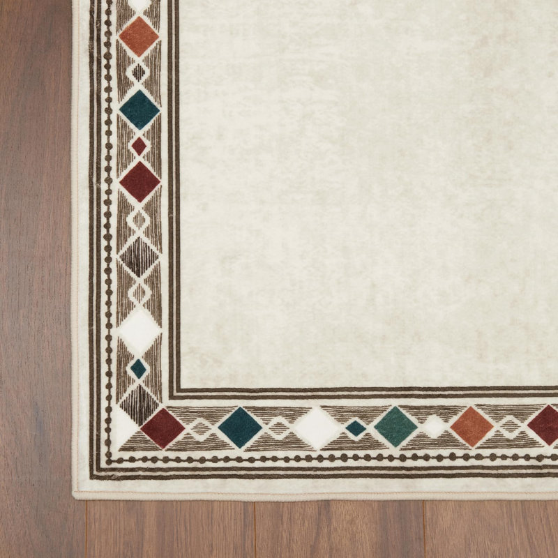 Washable 10X13 Area Rug Living Room Boho Modern Rug