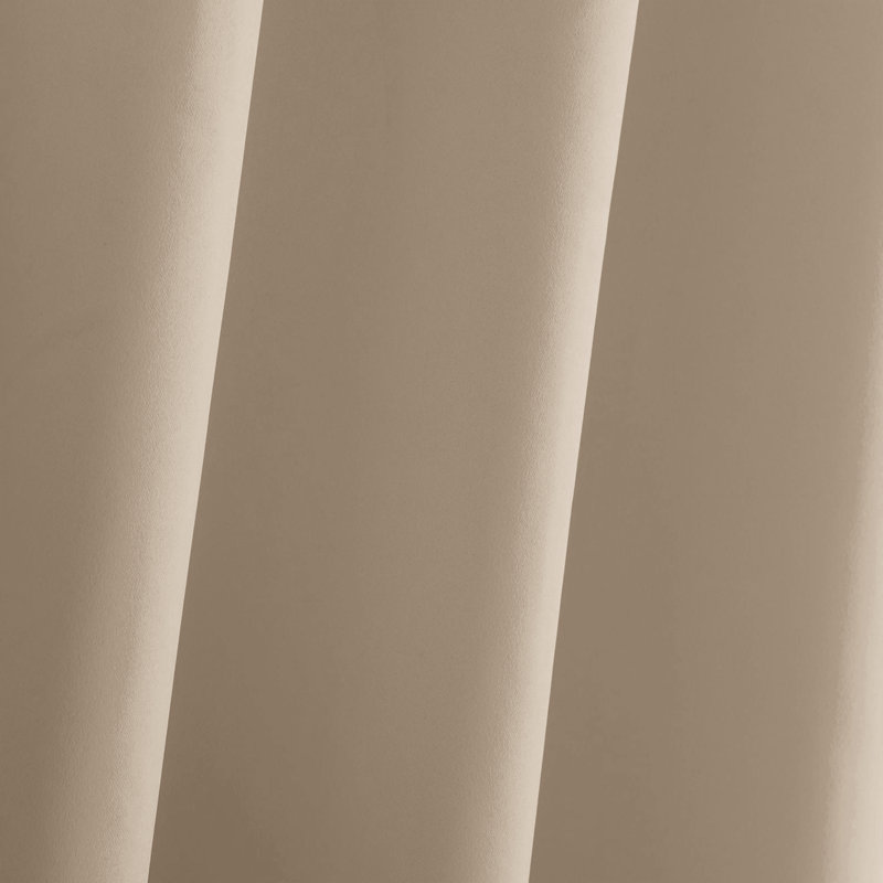 Iknoor Room Darkening Curtain Pair, 117 W x 137 D cm, Cream