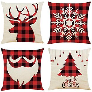 Pack of 1 Christmas Outdoor Pillow with Insert, Waterproof Lumbar Pillows  for Recliner, Rustic Snowman Xmas Tree Winter Snowflake Chaise Lounge Throw