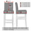 Ensemble de housses de chaise de tabouret de bar, housse de tabouret de bar de 4 po, housses de tabouret de bar, housses extensibles de tabouret de bar avec dossier, housses de protection de tabouret de bar pour îlot de cuisine, comptoir de salle à manger