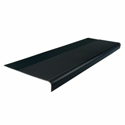 36"" Ribbed Round Nose Stair Tread in Black -  ROPPE, 36811P100