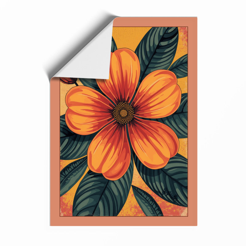 Bold Bloom in Gold Botanical - Framed Print, Unframed, A1 - 84.1 x 59.4 cm