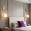 Lot de 2 appliques murales en forme de larme, fini or brossé, 47 cm (18,5 po), luminaire en verre opalin blanc.