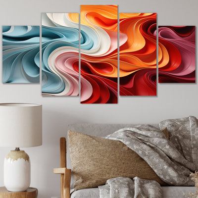 Opt Opt Chromatique Delirium IV - reproduction d'art moderne sur toile - 5 panneaux