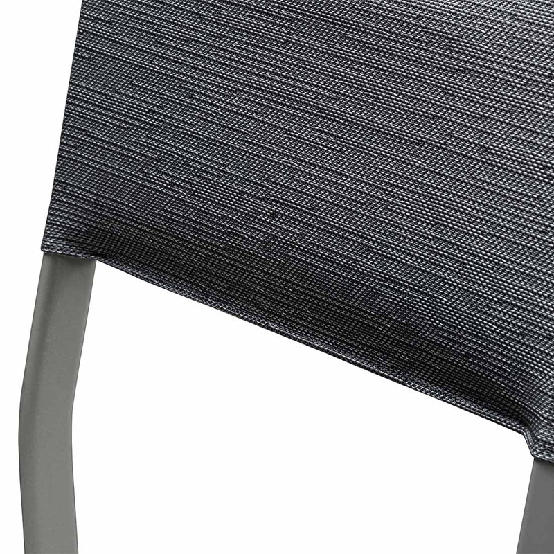 Patio Dining Side Chair, Titanium, Grey/Brown/Blue