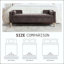 Banc de rangement en chenille 64,6 "avec design capitonné, accoudoirs et traversins-133331849-133331850