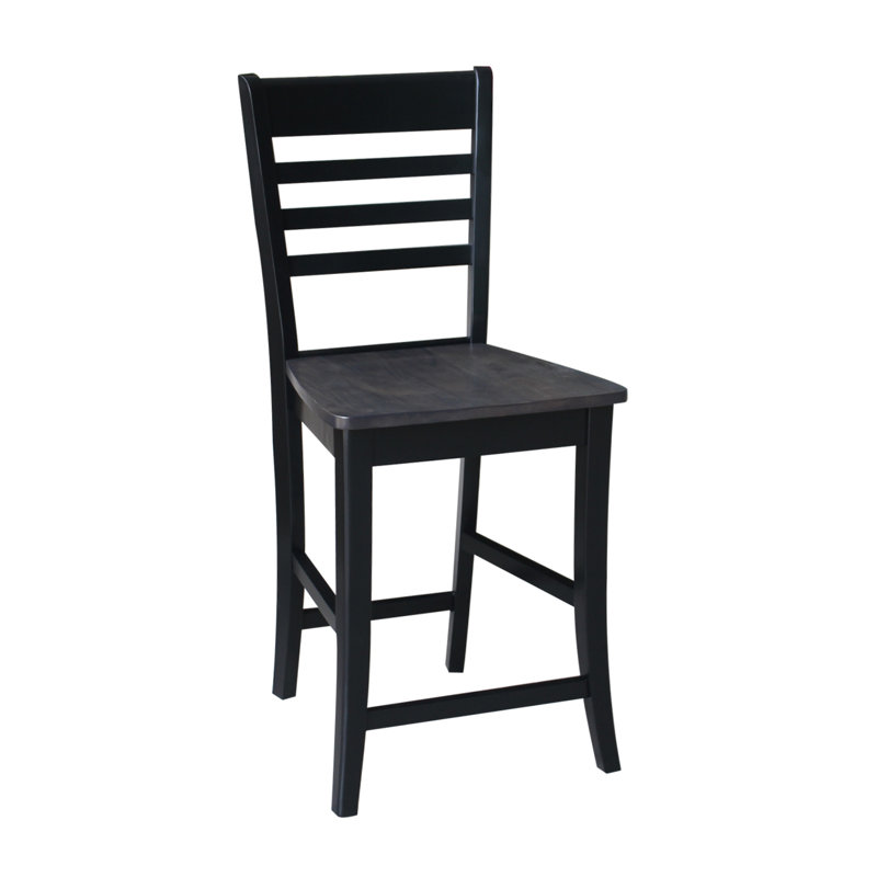 Guzik Solid Wood Counter Stool, Coal