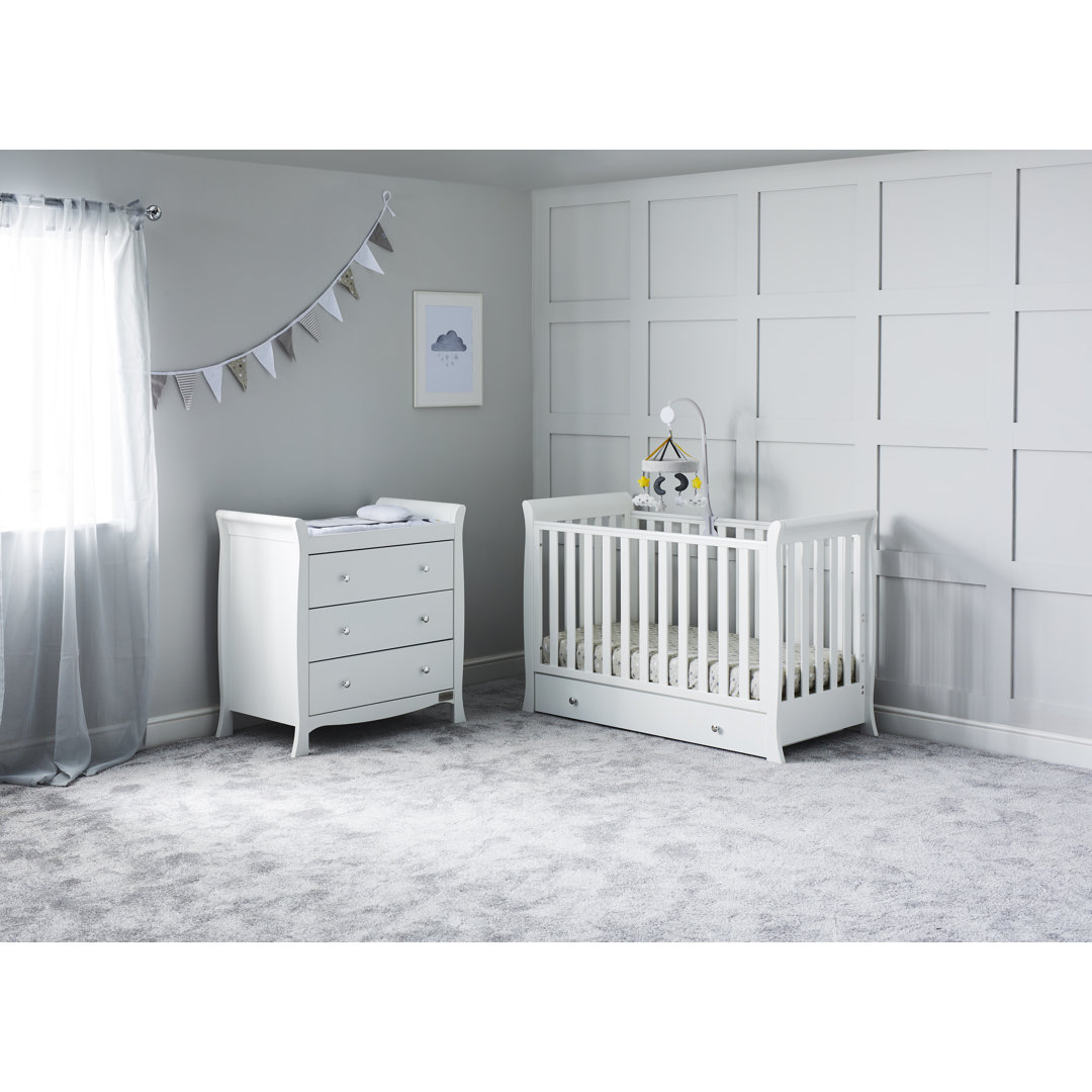 Snowdon 4 in 1 2 Piece Furniture Set and All Seasons Premium Pocket Sprung Mattress - White