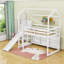 Lit mezzanine simple Amrina avec glissoire et tablettes de rangement-314850967