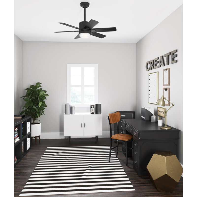 Radeon 44" Matte Black Smart Ceiling Fan with LED Light and Remote