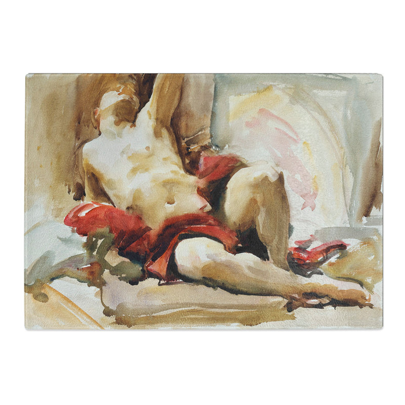 Man with Drapery by John Singer Sargent Chopping Board, 0.4cm H x 28.5cm W x 39cm L