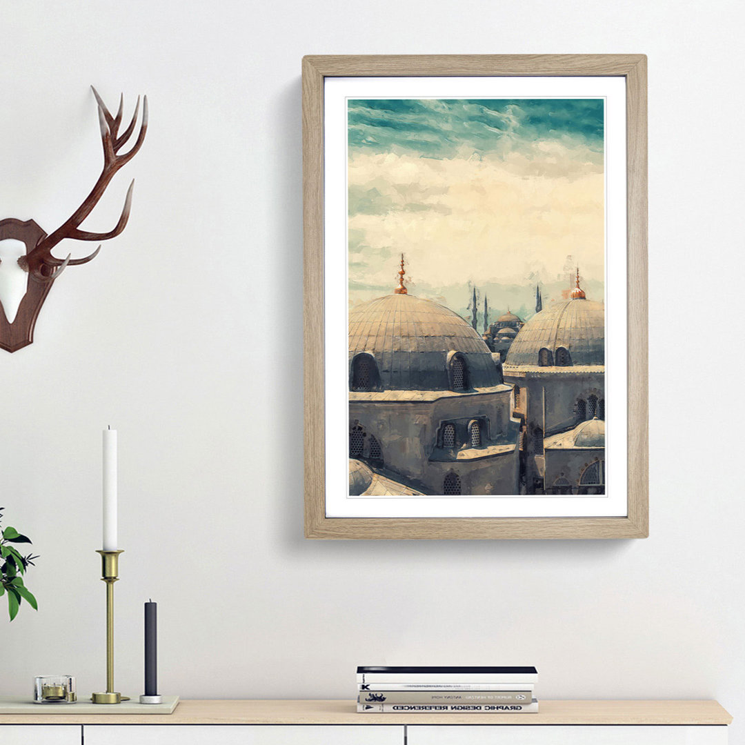 Hagia Sophia in Istanbul in Abstract - Picture Frame Graphic Art Print