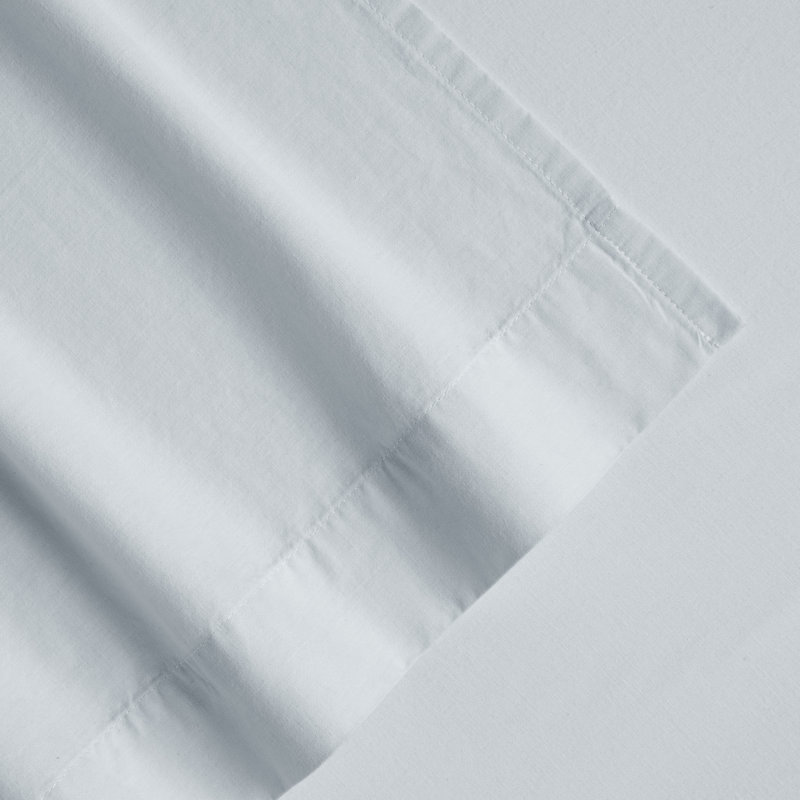 Ensemble de draps 100% coton percale brossé et délavé 4 pièces, Ensemble de draps pour lit double avec 2 taies d'o