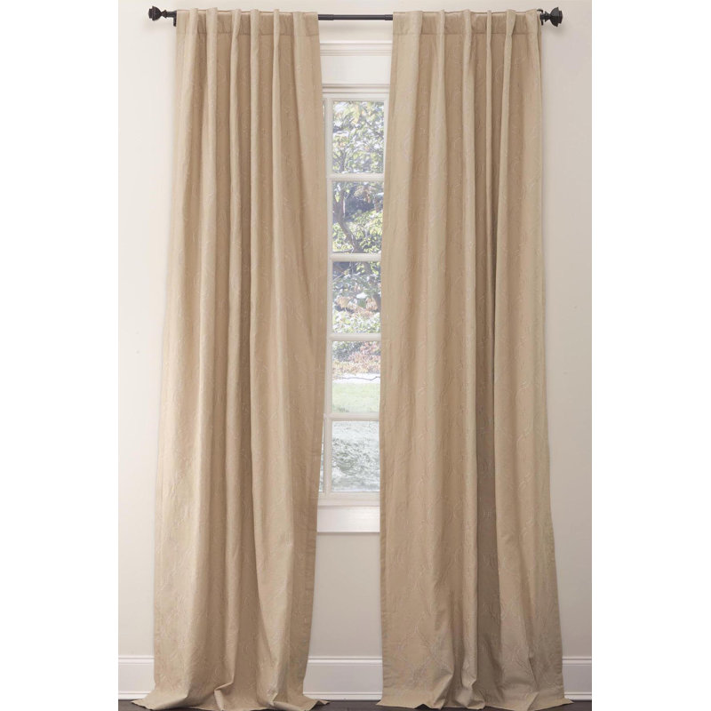Arabesque Room Darkening Curtain, 50" W x 108" L, Fog
