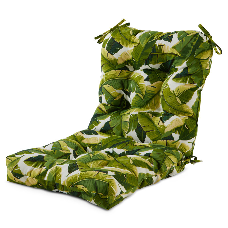 Lester Outdoor Chair Cushion, Palm Leaves White, 1, 21" H x 21" W x 21" D