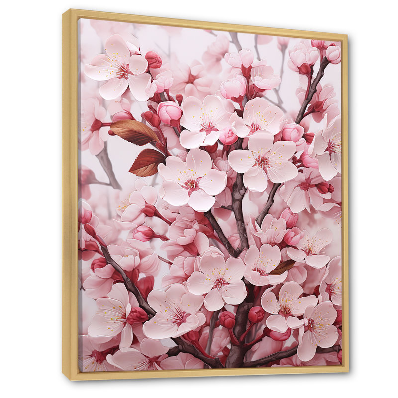 Bourgogne harmonie de fleurs I, Cadre flottant naturel, H 20 po x l 12 po x P 1 po