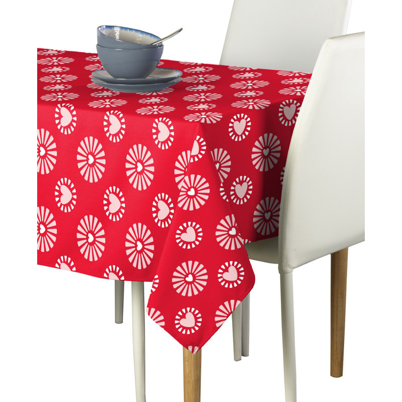 Esposito Geometric Valentine's Day Tablecloth, 120" L x 60" W