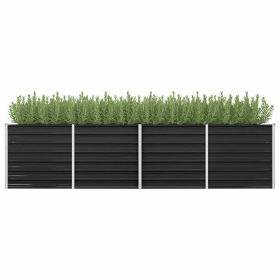 Adiansingh vidaXL Garden Raised Bed Galvanized Steel, Rectangular Garden Planter for Flowers and Planters, Raised Bed, Weather-resistant