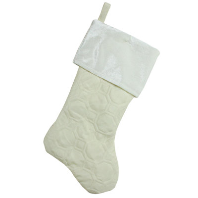 18" Quilted Christmas Stocking with a Velvet Cuff