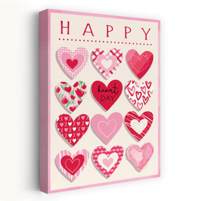 «Happy Hearts», art mural abstrait fantaisiste romantique