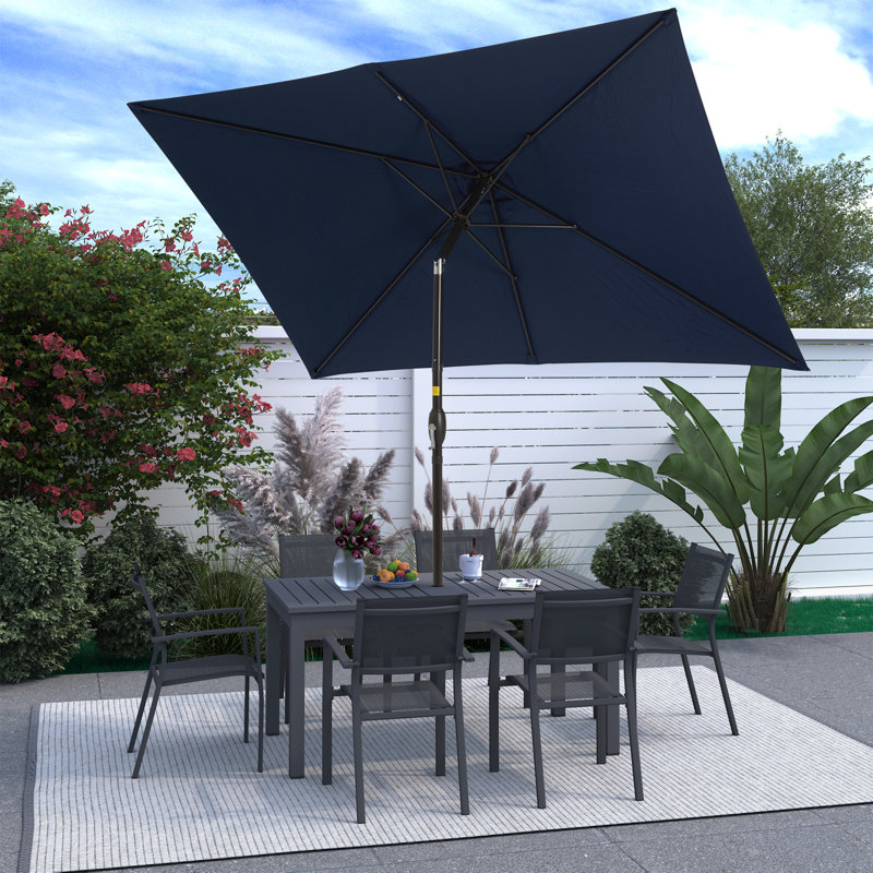 Parasol de marché rectangulaire 10 pi Barrios, Marine