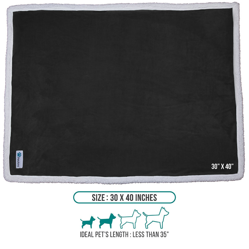 Couverture en polyester Premium Puppy, Noir